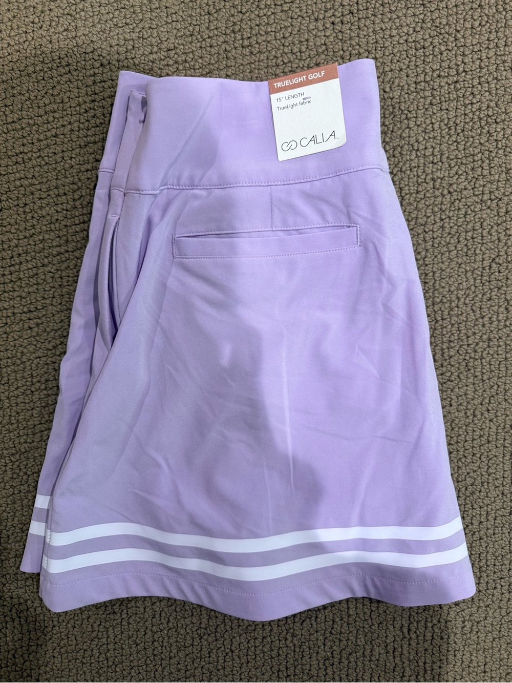 CALIA by Carrie Underwood Lavender Athletic Golf Skort with White Stripe